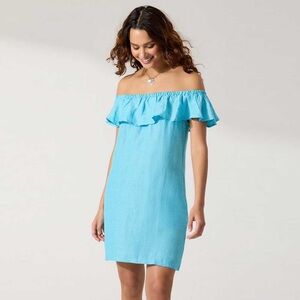 NWT Tommy Bahama Blue Off-Shoulder Dress
